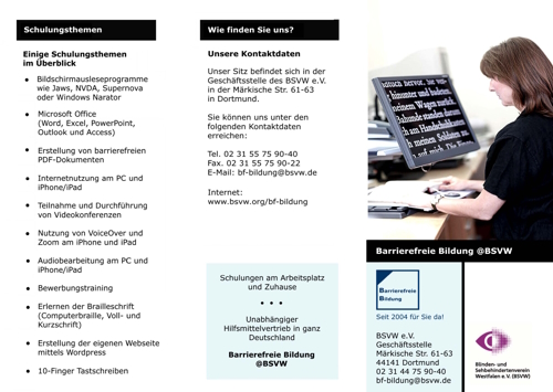 Flyer Barrierefreie Bildung - Klick für Download als PDF