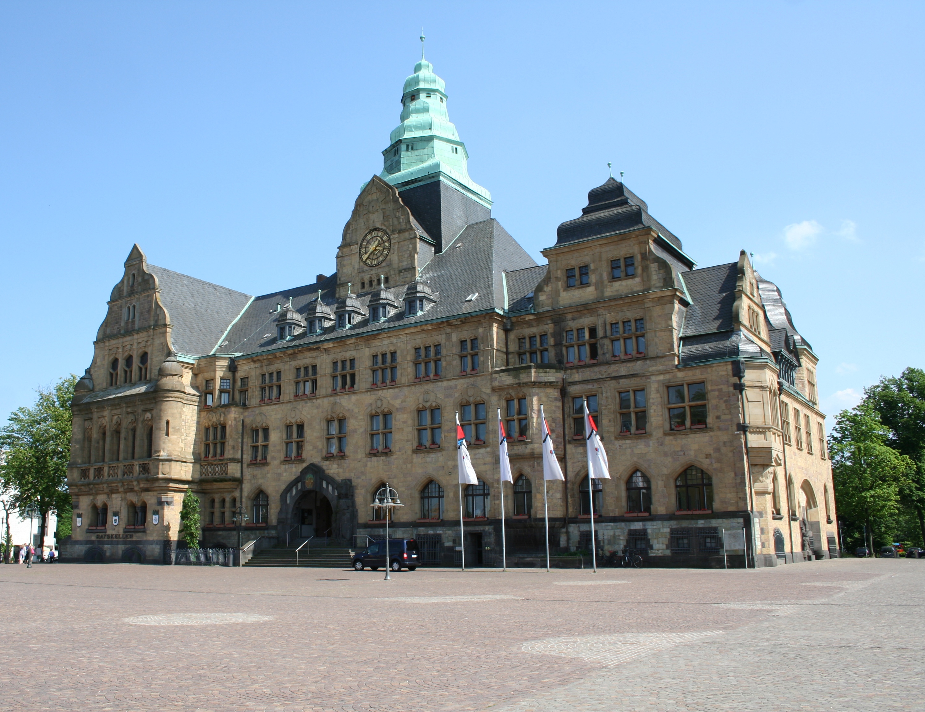 Das Foto zeigt das Rathaus von Recklinghausen